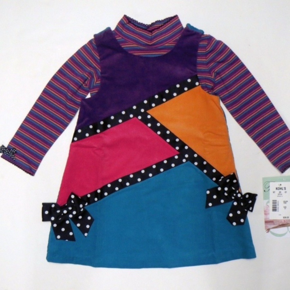 Bonnie‎ Jean Jumper A-line Corduroy Dress Long Sleeve Top Set Outfit Size 2T New